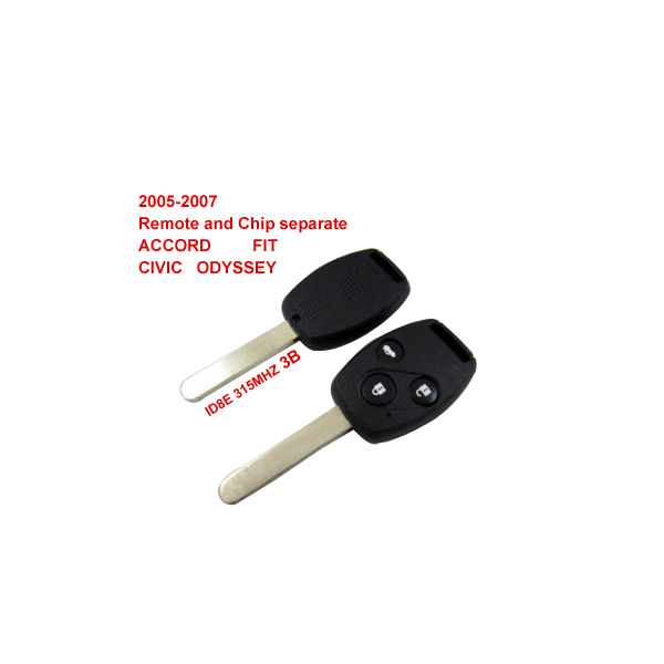 Remote Key for 2005-2007 Honda 3 Button and Chip Separate ID8E (315MHZ) fit ACCORD FIT CIVIC ODYSSEY