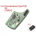 Remote Board for Chevrolet Buick Opel 5 Buttons 315MHZ