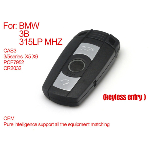 Pure Smart Key for BMW CAS3 3 Buttons 315LP MHZ (Keyless-Entry) PCF7952