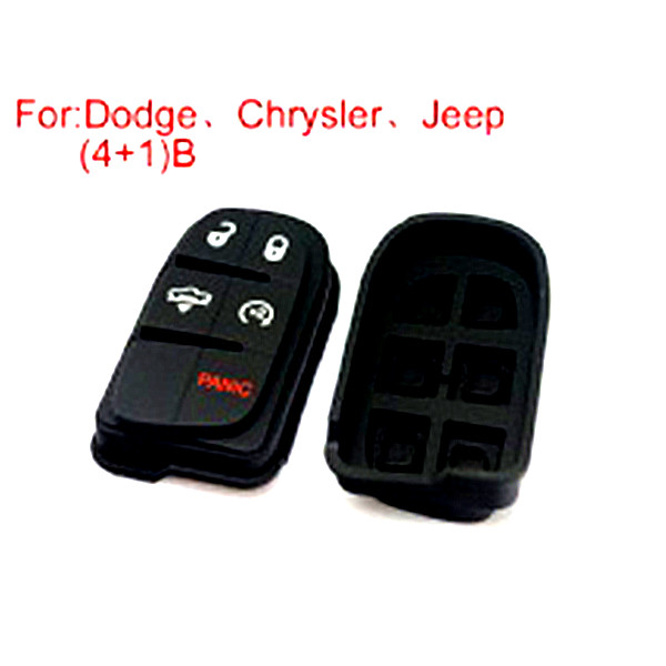 Button Rubber 4+1Button (use for Dodge Chrysler Jeep) 5pcs/lot