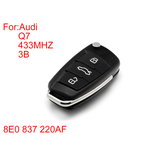 Remote Key for Audi 3buttons 433mhz (with special 8E chips)Q7 8E0 837 220AF