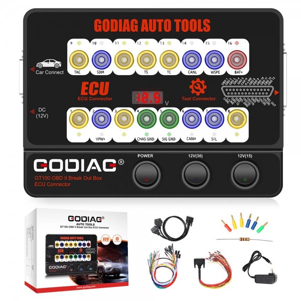 [US/UK Ship]  GODIAG GT100 OBDII 16PIN Protocol Detector Breakout ECU Connector OBDII BreakOut Box US Warehouse -Fast Ship & NO TAX