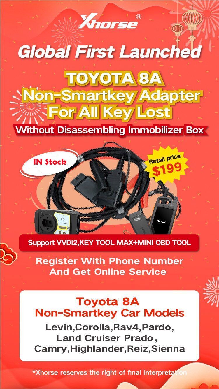 Xhorse toyota 8a all key lost adapter