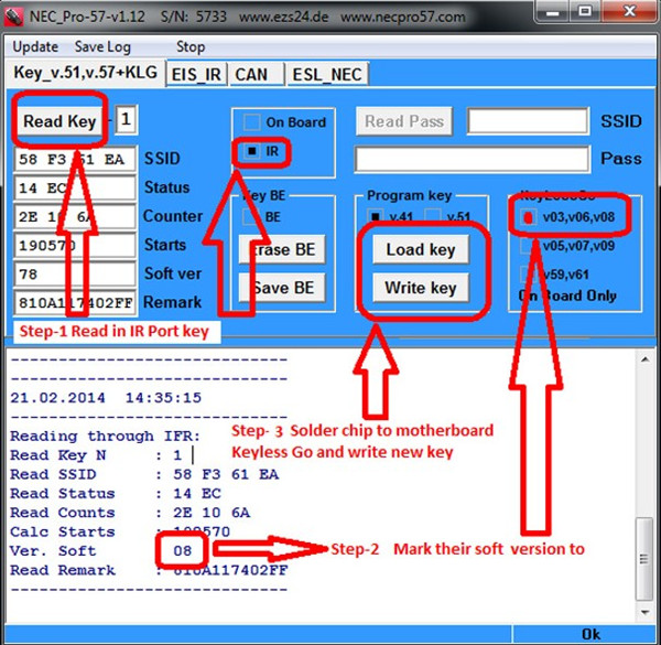 Write New VIN Number Process Display